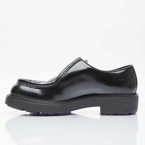 PRADA Men Brushed Leather Loafers Black Lace up 10 US 11 - Picture 5 of 10